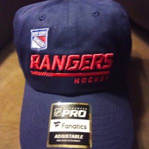 Fanatics Authentic Pro New York Rangers hockey NHL Blue cap Hat new with tags